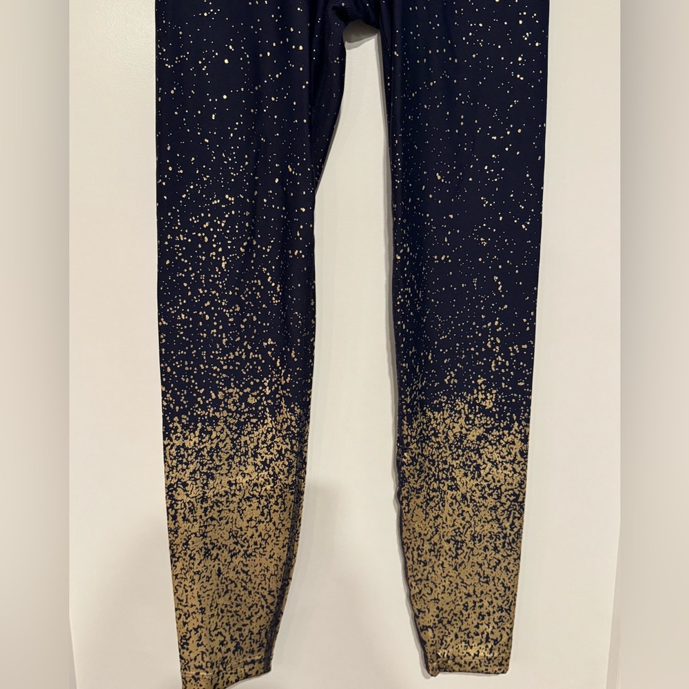 Beyond Yoga Alloy Ombré Speckled Leggings, Navy/Gold, Size Medium - Picture 4 of 5
